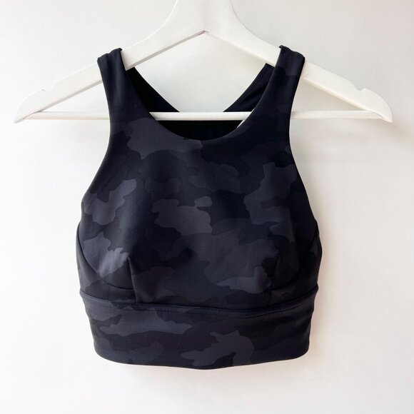 Lululemon Wunder Train Longline Bra, black Camo, Size 6 J199 - Picture 2 of 6